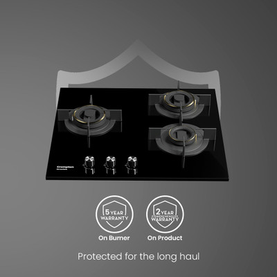 Crompton SensoSafe DC Glass Automatic Hob(3 Burners)