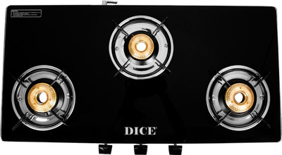 Dice B3 MS Channel Glass Manual Gas Stove(3 Burners)