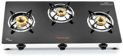 Butterfly Radiant Jumbo 3 Burner Glass Manual Gas Stove(3 Burners)