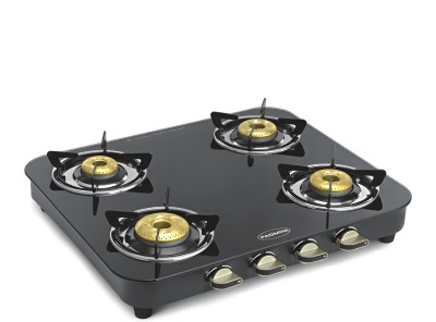 PADMINI CS-4 GT DLX HF Glass Manual Gas Stove(4 Burners)