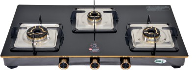 Kraft Italy KRAFT ITALY 3 BURNER MAGESTIC AUTO GAS STOVE Glass Automatic Gas Stove(3 Burners)