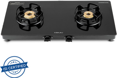 BAJAJ GP4 Slim Glass Manual Gas Stove(2 Burners)