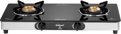 Sunflame CRYSTAL SS Glass Manual Gas Stove(2 Burners)