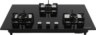 FABER HCT 783|Cast Iron Pan Support| Hob/Cooktop Hybrid |Toughened Glass| Glass Automatic Hob(3 Burners)