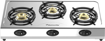 Butterfly Stainless Steel Manual Gas Stove(3 Burners)