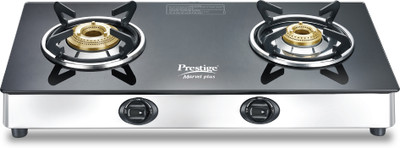 Prestige GTM 02 SS Plus Glass Manual Gas Stove(2 Burners)