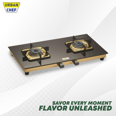Urban Chef Glass Manual Gas Stove(2 Burners)