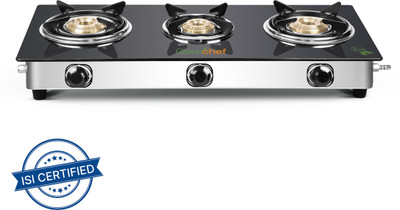 Greenchef Crystal Glass Manual Gas Stove(3 Burners)