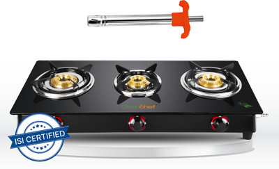 Greenchef Lighter Glass Manual Gas Stove(3 Burners)