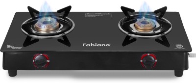 Fabiano 2 Burner With Toughened Glass ISI Marked & 2 Years Door Step Warranty Glass Manual Gas Stove(2 Burners)