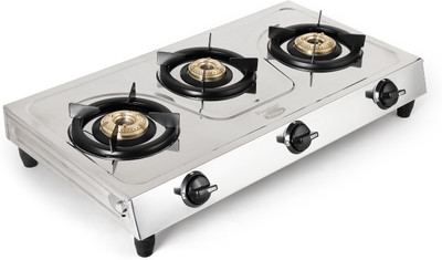 Prestige Prime SS Stainless Steel Manual Gas Stove(3 Burners)