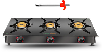 Greenchef Lighter Glass Manual Gas Stove(3 Burners)