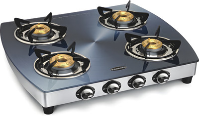 PADMINI CS-4 GT SILVO (AUTO IGNITION) Glass Automatic Gas Stove(4 Burners)