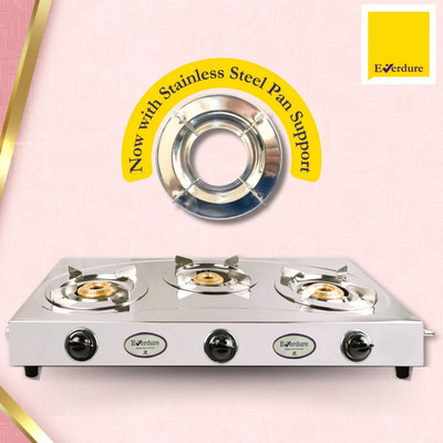 Everdure 3 Burner Trimax | Steel Pan Support | Stainless Steel Manual Gas Stove(3 Burners)