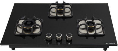 FABER Hobtop IMPERIA 783 BRB CI BK Glass Automatic Hob(3 Burners)