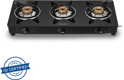 BAJAJ UCX 3B Glass Manual Gas Stove(3 Burners)