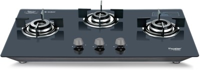 Prestige Desire Hobtop PHTD 03 AI Black L P Gas Table 8mm Thick Superior Toughened Glass Automatic Hob(3 Burners)