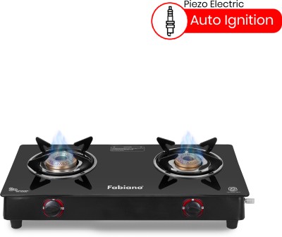 Fabiano 2 Burner Smart Auto Ignition ISI Certified, LPG To PNG Convertible Glass Automatic Gas Stove(2 Burners)