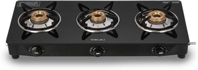BAJAJ UCX 3B Glass Manual Gas Stove(3 Burners)