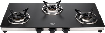 Jyoti 327 Matte 3D Glass Manual Gas Stove(3 Burners)