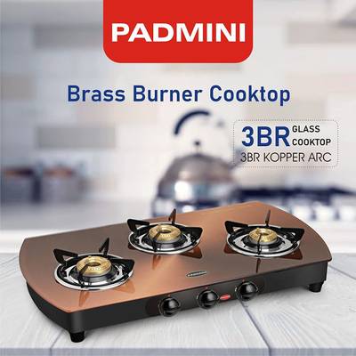 PADMINI 3BR Kopper Arc Stainless Steel Auto Ignition Gas Stove