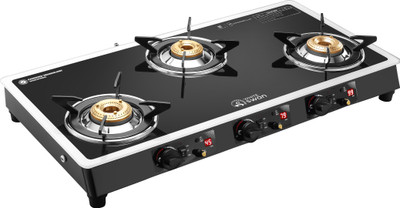 White Swan White Swan QuickSet WB Digital Smart Precision Timer Toughened Glass Automatic Gas Stove(3 Burners)