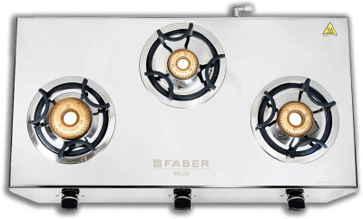 FABER HOB COOKTOP HILUX MAX 3BB SS Stainless Steel Manual Gas Stove(3 Burners)