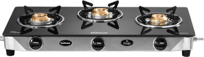 Sunflame GT PRIDE 3B SS Glass Manual Gas Stove(3 Burners)