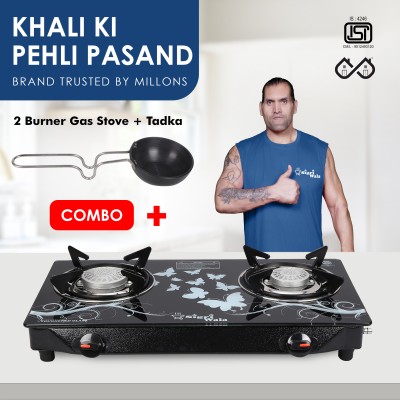 Sigri-wala Surya Primecook Manual Cute Blkd Design Combo Tadka pan Glass Manual Gas Stove(2 Burners)