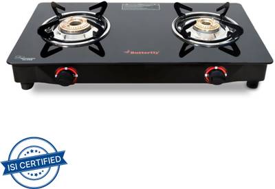 Butterfly Rapid 2 Burner Glass Manual Gas Stove