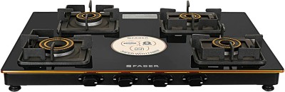 FABER HOB COOKTOP PRINCE PLUS 4BB BK Glass Manual Gas Stove(4 Burners)