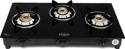 Fogger Clair Black Glass Automatic Gas Stove(3 Burners)