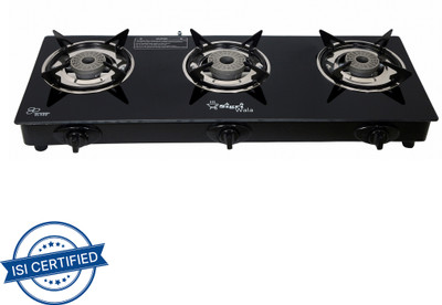 Sigri-wala Royal Auto 3B Toughened Glass Tornado Burner(Bk) Glass Auto Gas Stove Glass Automatic Gas Stove(3 Burners)