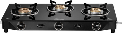 Sunflame GT PRIDE 3B BK Glass Manual Gas Stove(3 Burners)