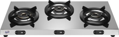 Jyoti 304 Elegant SS 5G Stainless Steel Manual Gas Stove(3 Burners)