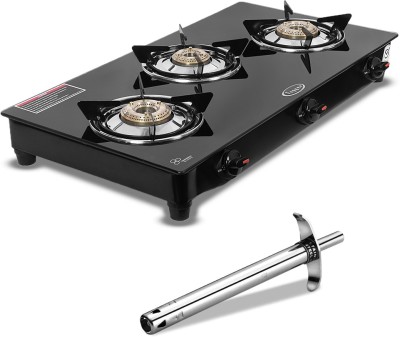 Fogger Blaze Glass, Stainless Steel Manual Gas Stove(3 Burners)