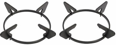 NETVULL Burner Pan Support Gas Round Shape Size 15x15x5cm Black Colour Material-Iron Iron Manual Gas Stove(2 Burners)