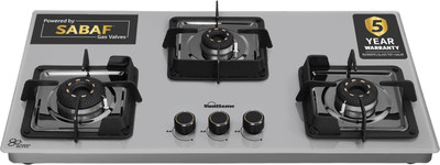 Sunflame 3 Burner Hobtop with SABAF Valve,Forged Burners,Toughened Glass Automatic Hob Glass Automatic Hob(3 Burners)