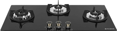 FABER SUPERIA HT903 BR AI | Spillage Proof| Metal Knobs| Brass burners | Glass Automatic Hob(3 Burners)