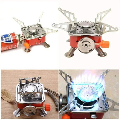 SHIVTRADRE Folding Gas stove Stainless Steel Iron Manual Gas Stove(1 Burners)
