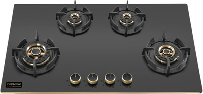 Hindware IVANA 4B 86 | Brass Burners | Auto Ignition | Flame Failure Device | Built in Glass Automatic Hob(4 Burners)