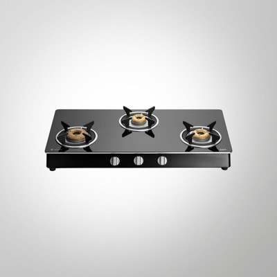 Kaff CTAI 77 3B – 3 Burner Cooktop with Slim Line Design, Auto Ignition Glass Manual Gas Stove(3 Burners)