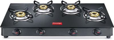 Prestige Magic Plus GTMP-04 L With Powder Coated Body Glass Manual Gas Stove(4 Burners)