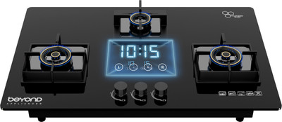 BEYOND BY BYONDNXT 3 Burner Smart Hobtop Glass Automatic Hob(3 Burners)