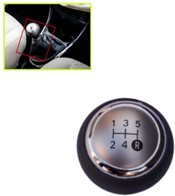 My IND ABS PLASTIK Gear Knob(Black, Silver)