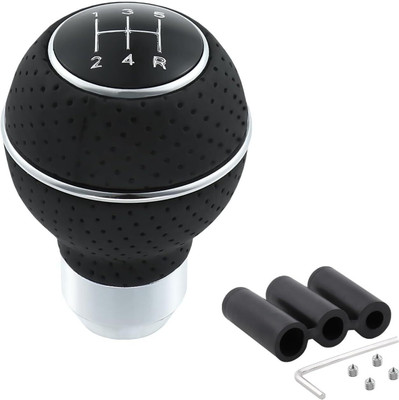 Campark Aluminum, Leather, Rubber Gear Knob(Black, Silver)