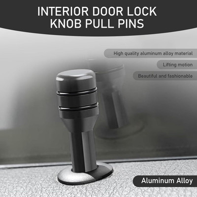 ROSHNEER ENTERPRISES ALUMINUM Car Door Lock Knob(Black)