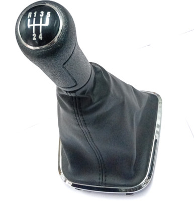 LAKSHMINARAYAN SALES Leather Gear knob with, Leather Gear lever boot Polo Gear Knob(Black)