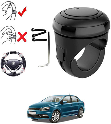 RKPSP Plastic, Silicon Car Steering Knob(Black)