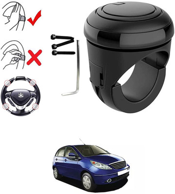 MATIES Plastic, Silicon Car Steering Knob(Black)